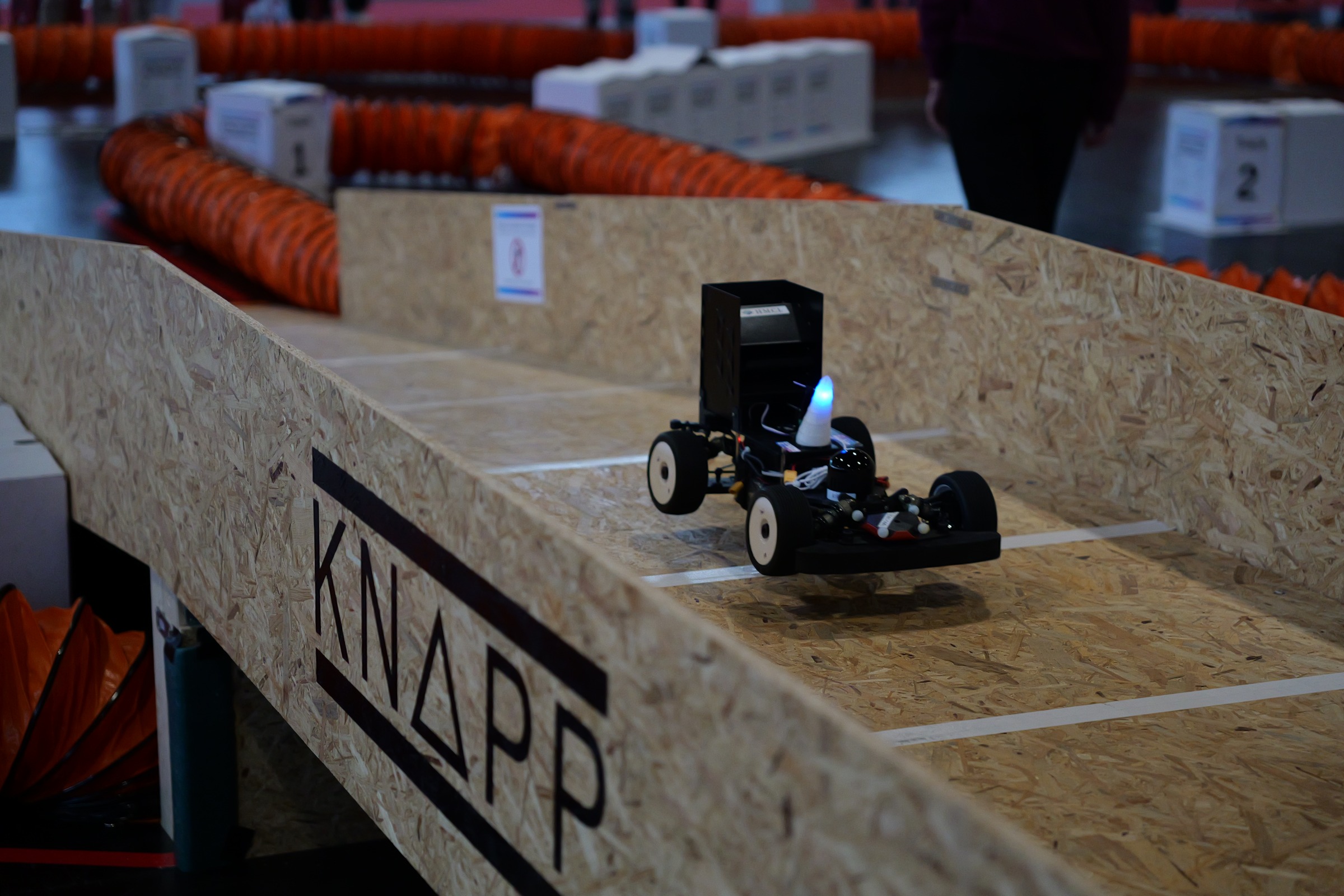 Autonomous car on the banked corner