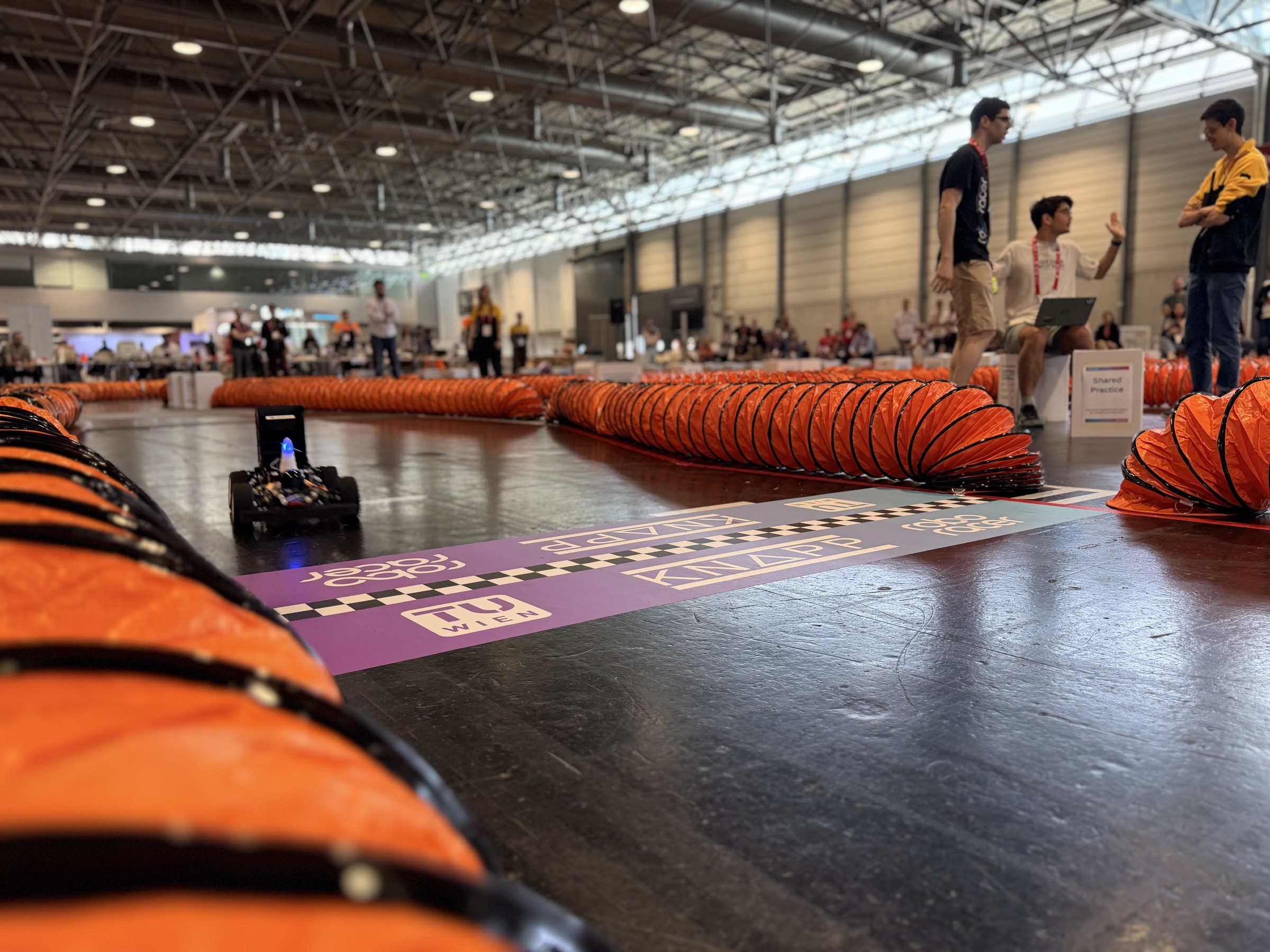 Autonomous car at the start line