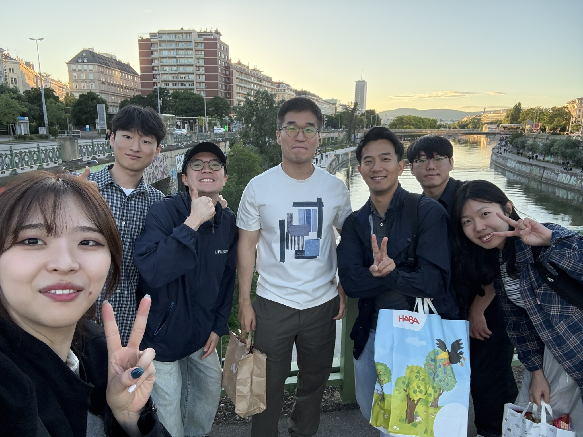 Team by the Danube canal in Vienna