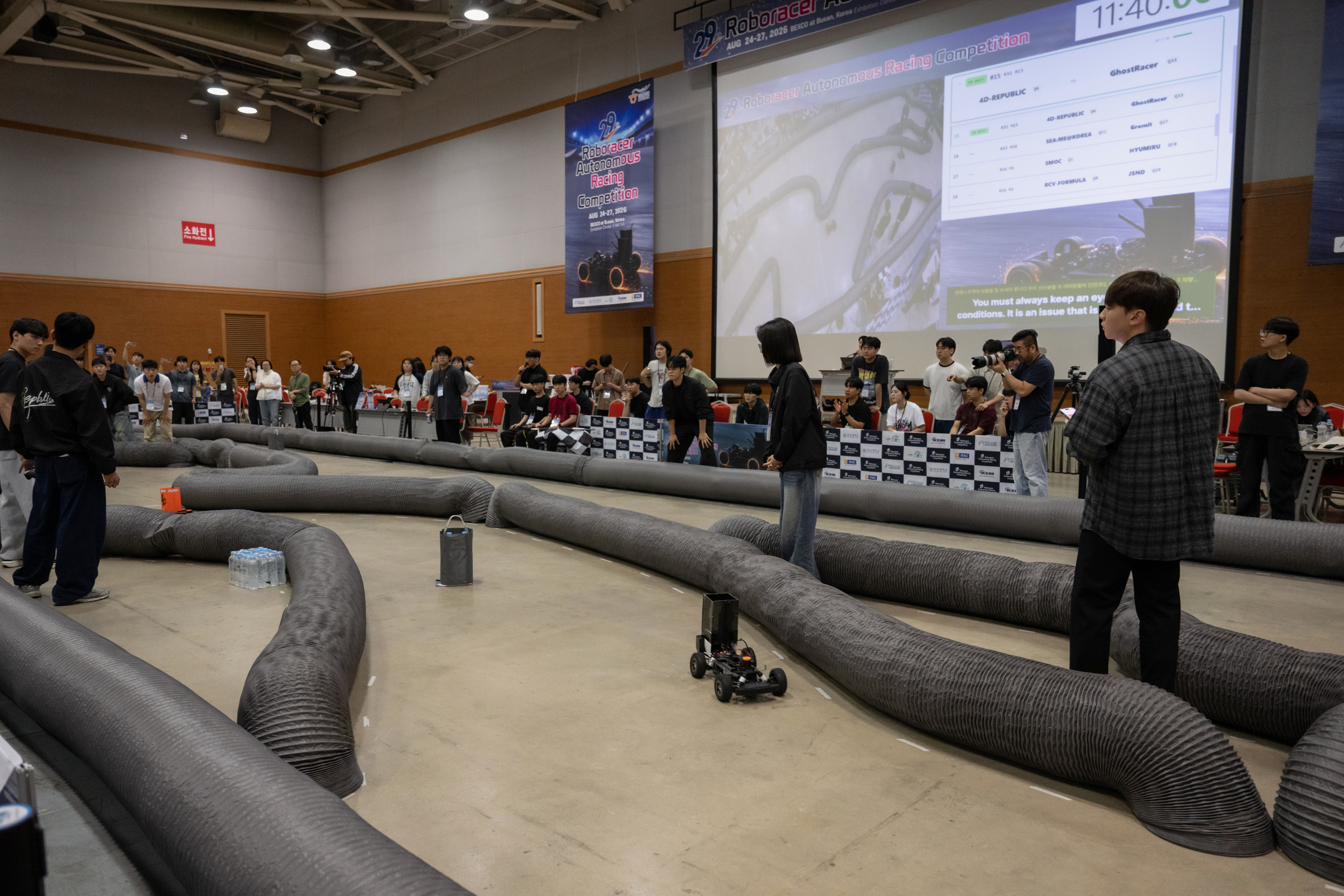 Autonomous race car on the RoboRacer track