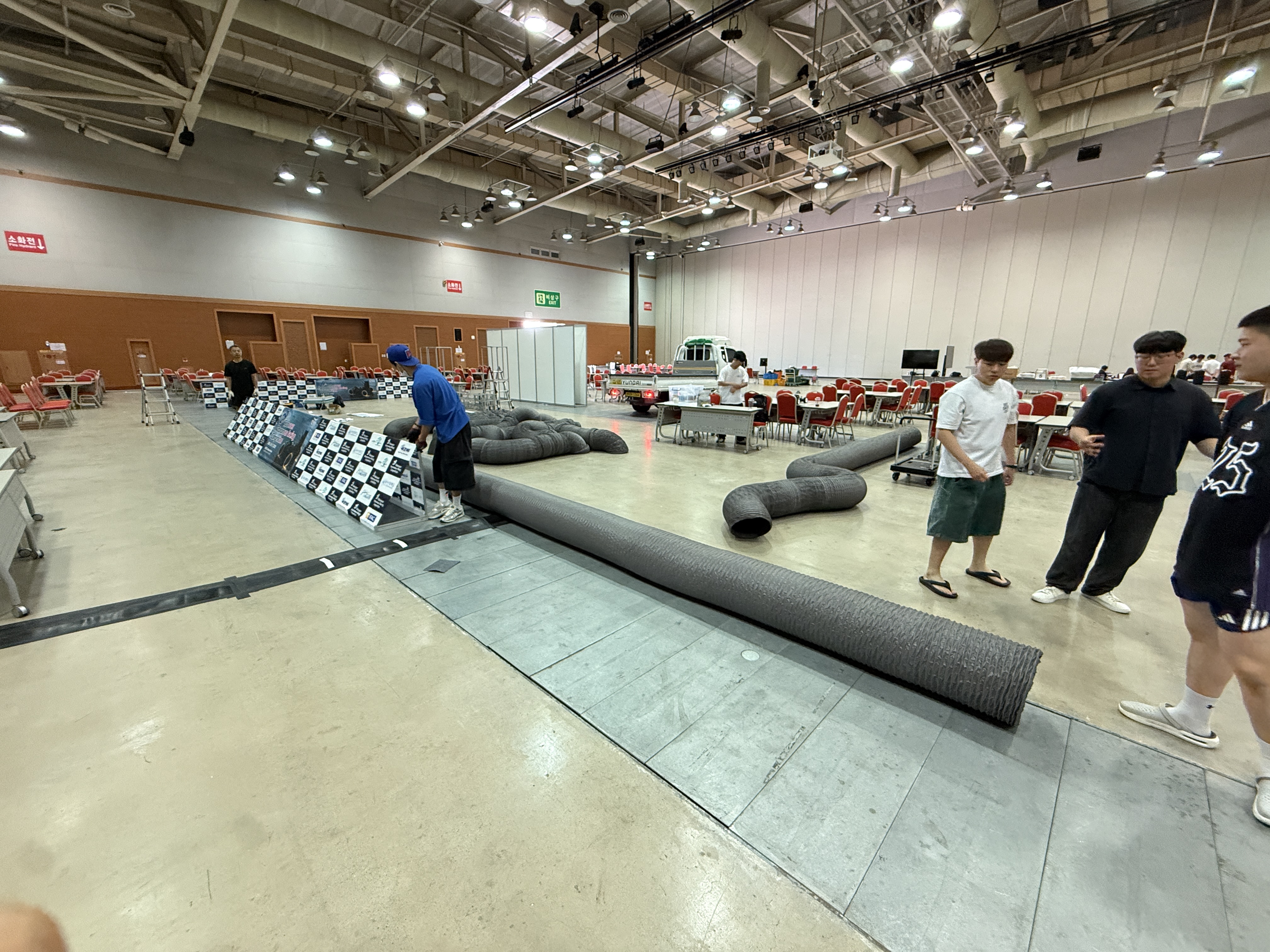 HMCL team preparing the RoboRacer track