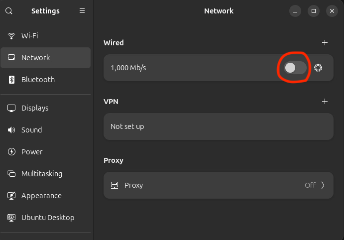 Turn connection on