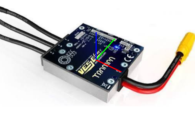 The frame of the IMU mounted on the VESC